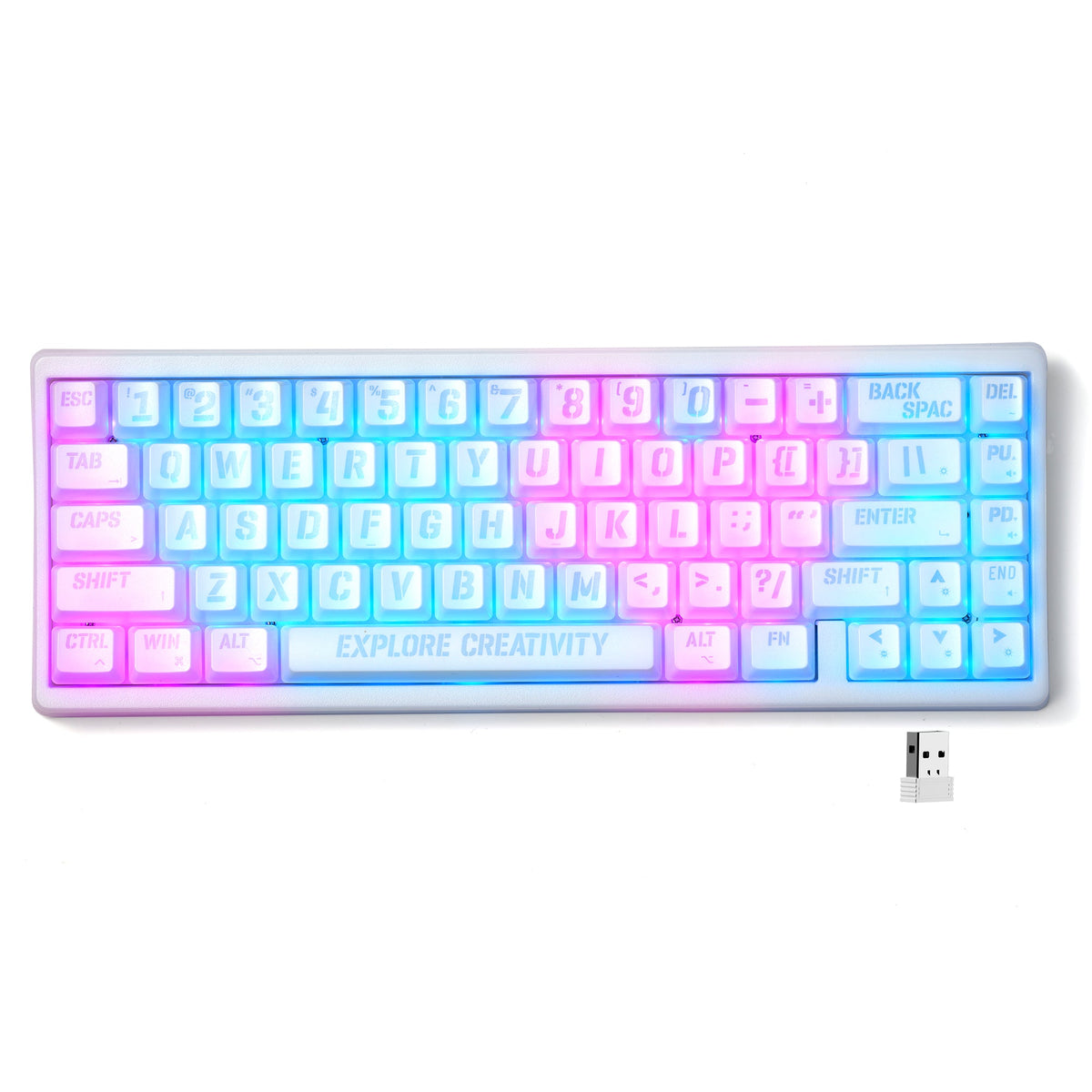 XVX M67 JadeStone Mechanical Keyboard With IMD-Tech Keycaps (Stellar White)