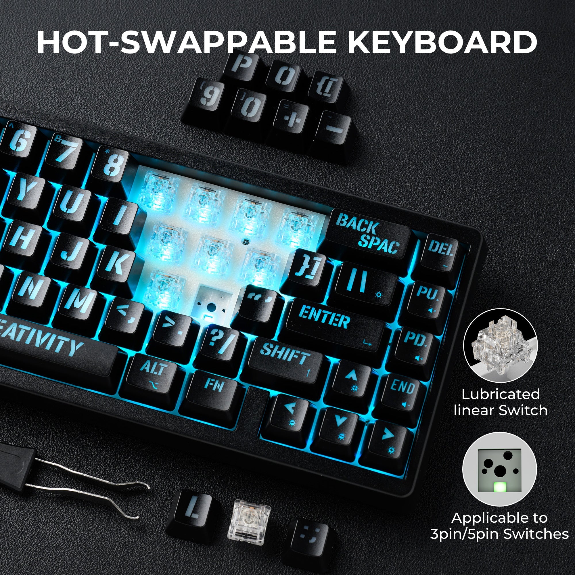 XVX M67 Miami Tri-Mode Mechanical Keyboard With IMD-Tech Keycaps