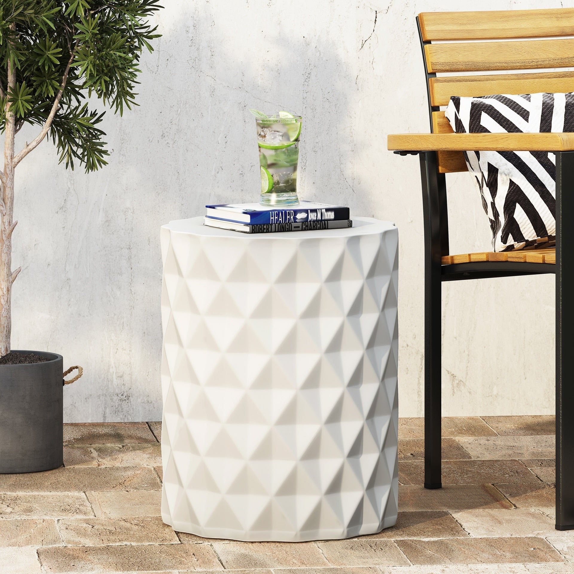Outdoor/Indoor Light Weight Concrete Side Table