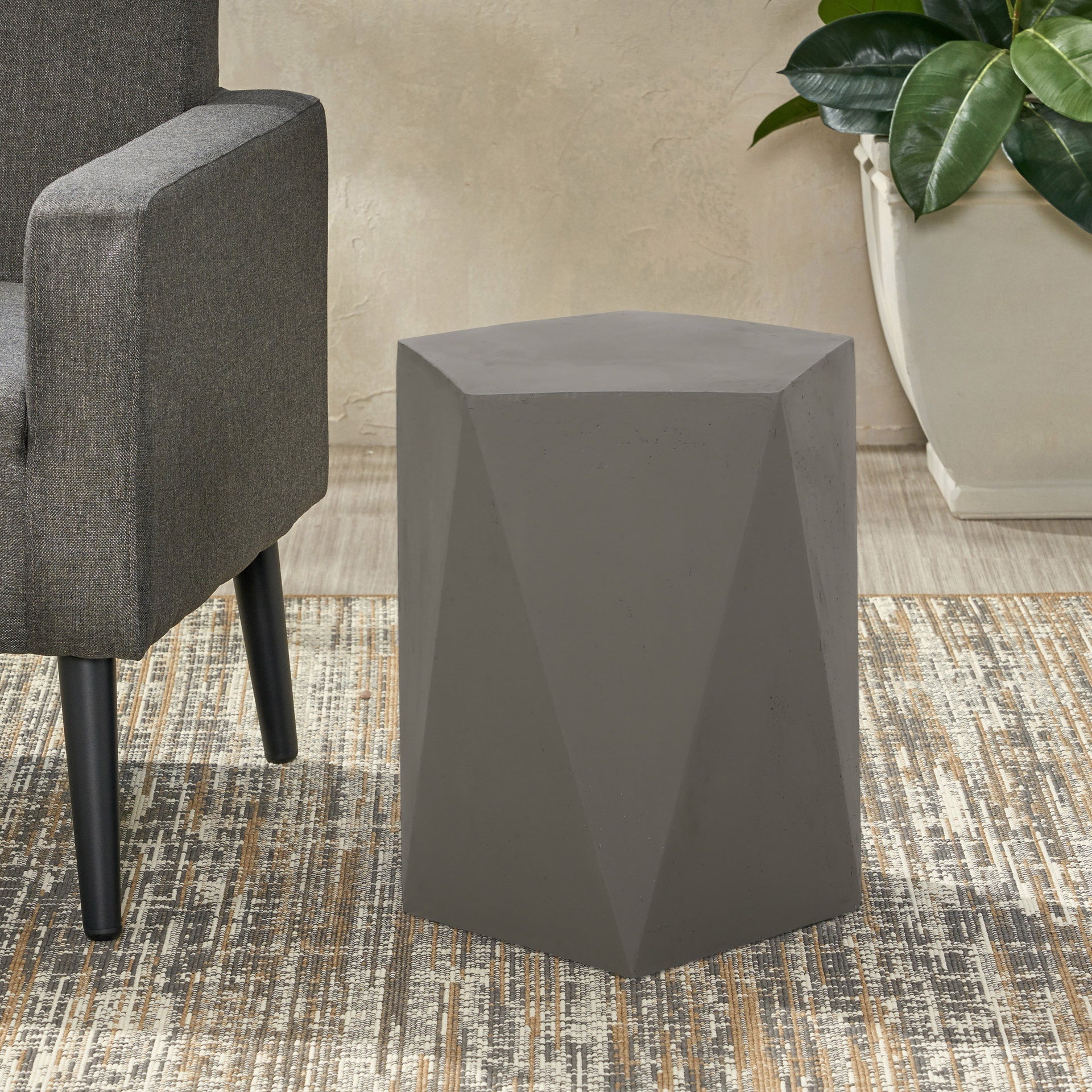 APOLLO GRAY ACCENT SIDE TABLE