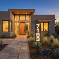 Solar Illuminated Staked Metal House Number Sign
