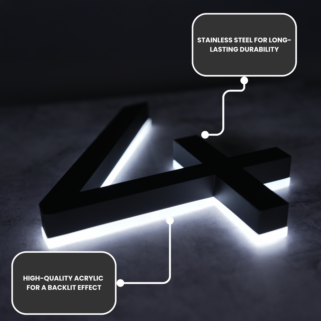 Backlit LED House Address Numbers
