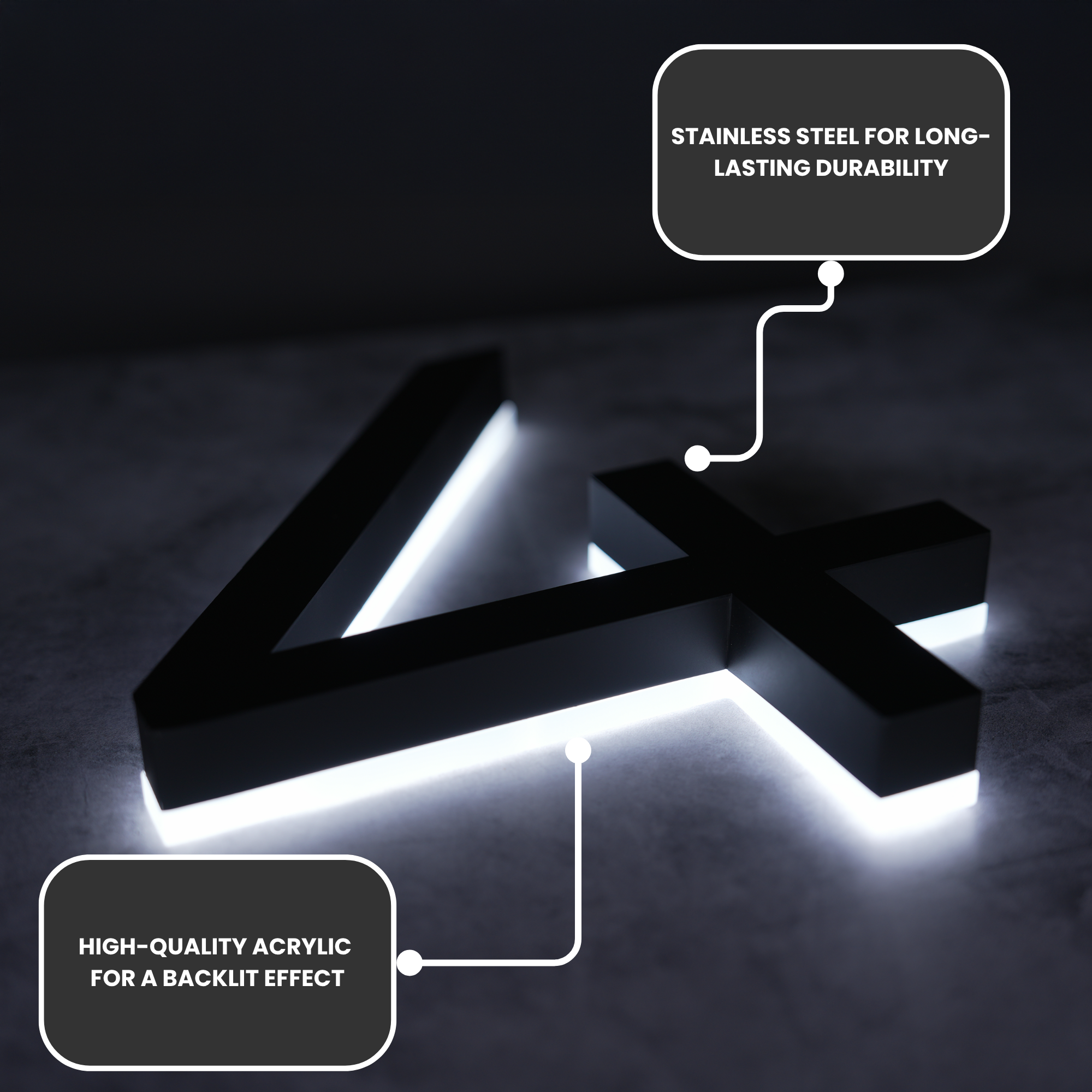 Backlit LED House Address Numbers