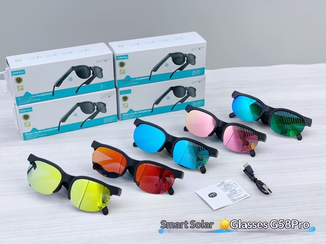 G58 Pro AI Smart Translation Bluetooth Earphone Glasses