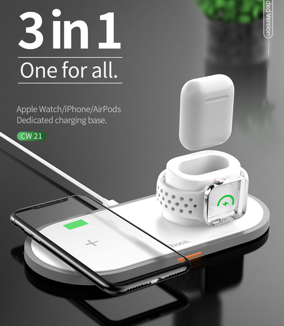 CW20 Wireless Mobile Phone  Smart Watch And Ear Pods Charger