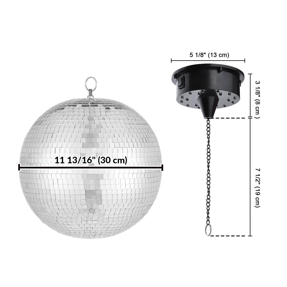 Yescom Shiny Disco Ball with Motor, RGB Light Event Party Decor