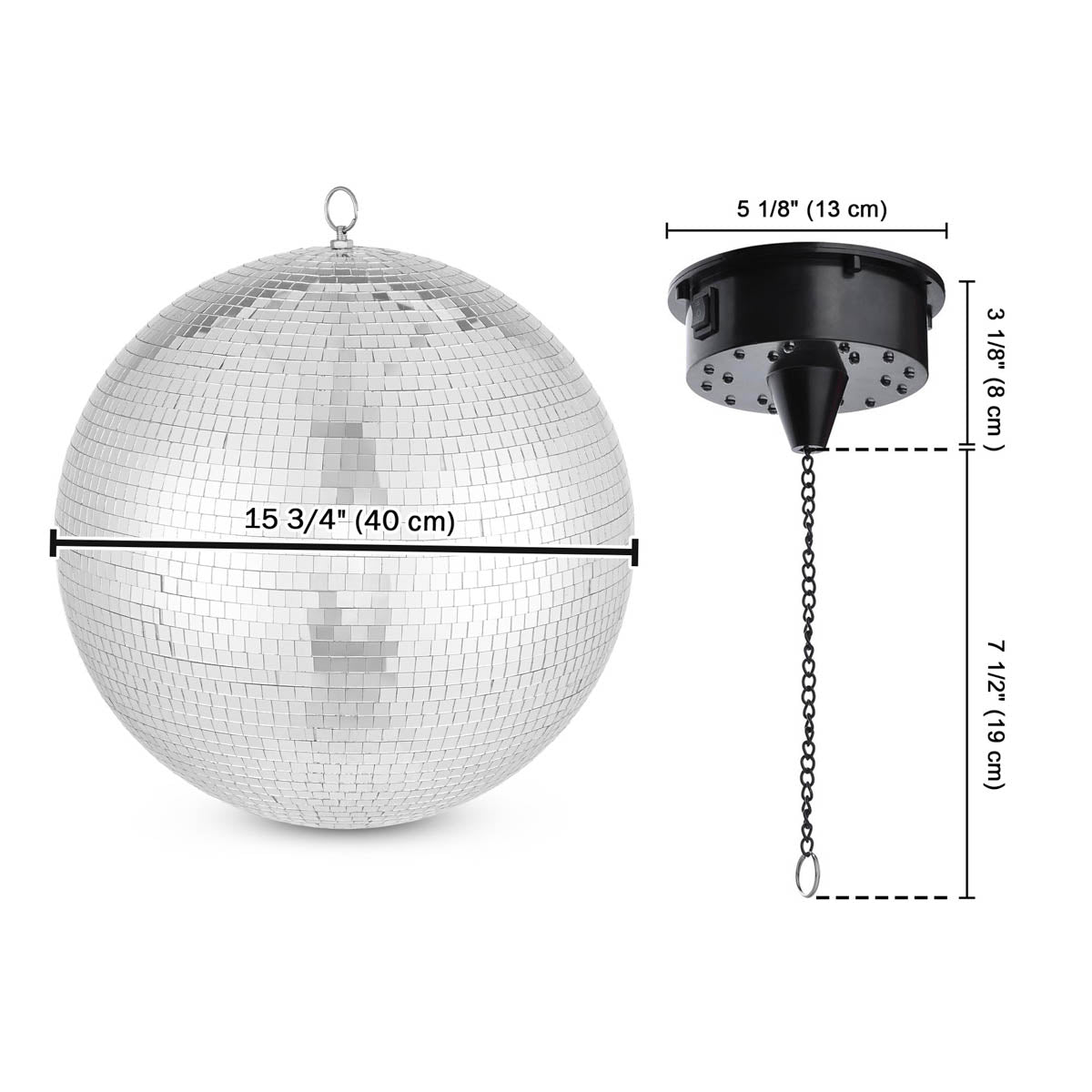 Yescom Shiny Disco Ball with Motor, RGB Light Event Party Decor