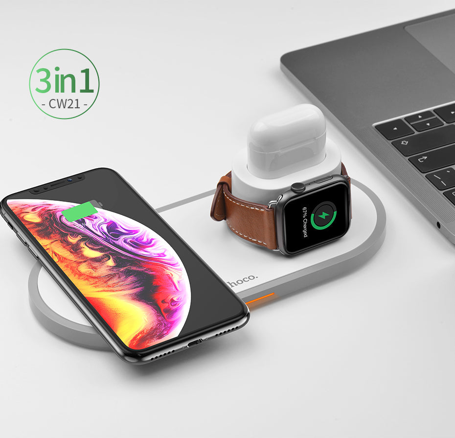 CW20 Wireless Mobile Phone  Smart Watch And Ear Pods Charger
