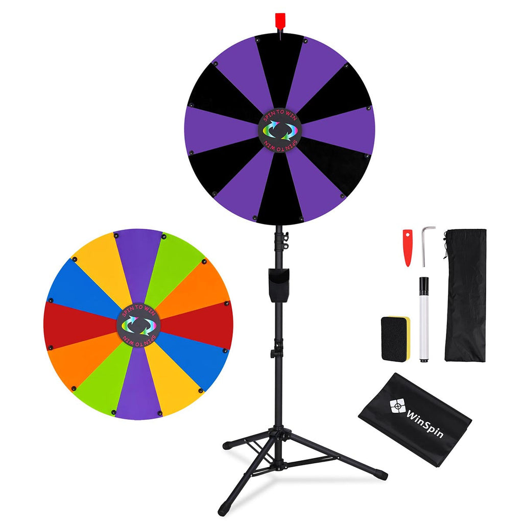 WinSpin 24" Modular Prize Wheel with Adjustable Height Stand 12-Slot