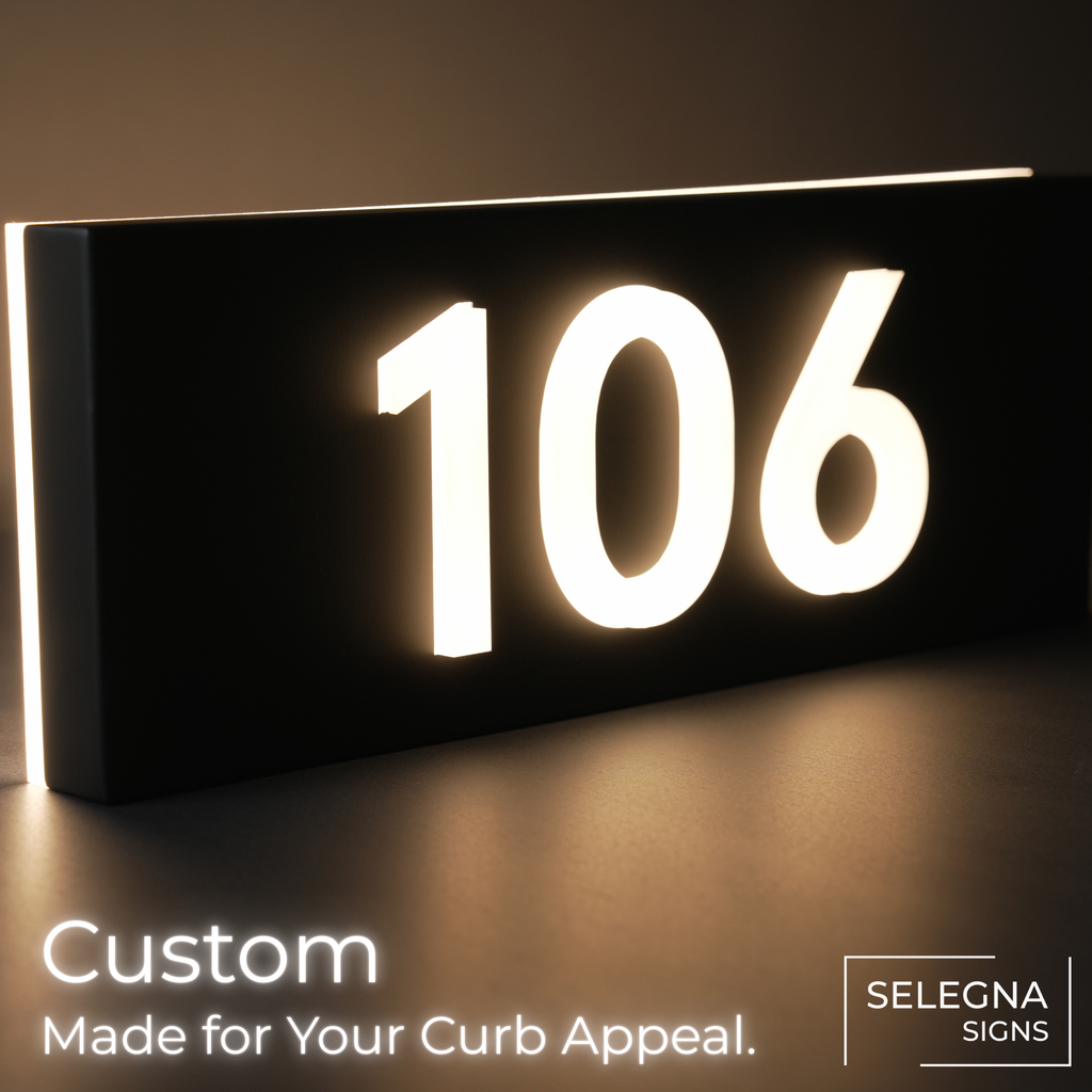 3D Acrylic Metal Backlit House Numbers