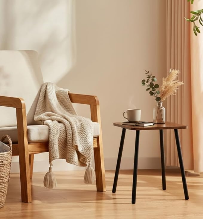 FORAOFUR Side Table, Rectangular Wooden Small End Table, Small Accent Table for Living Room, Bedroom and Balcony, Modern Side Tables for Spaces Home Decor, Easy Assembly