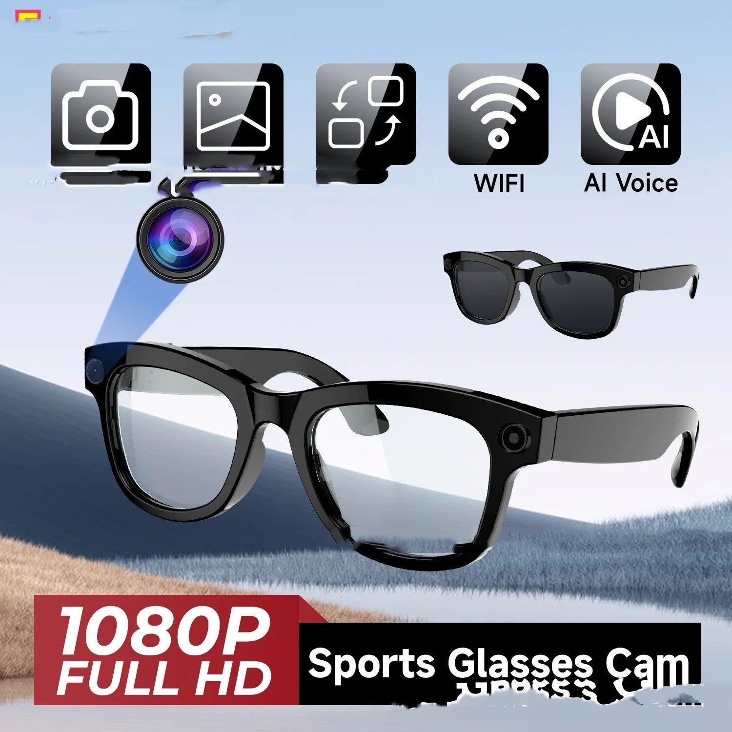 AI Assistant Glasses Sunglasses Call, Bluetooth, Text, Video, Analysis