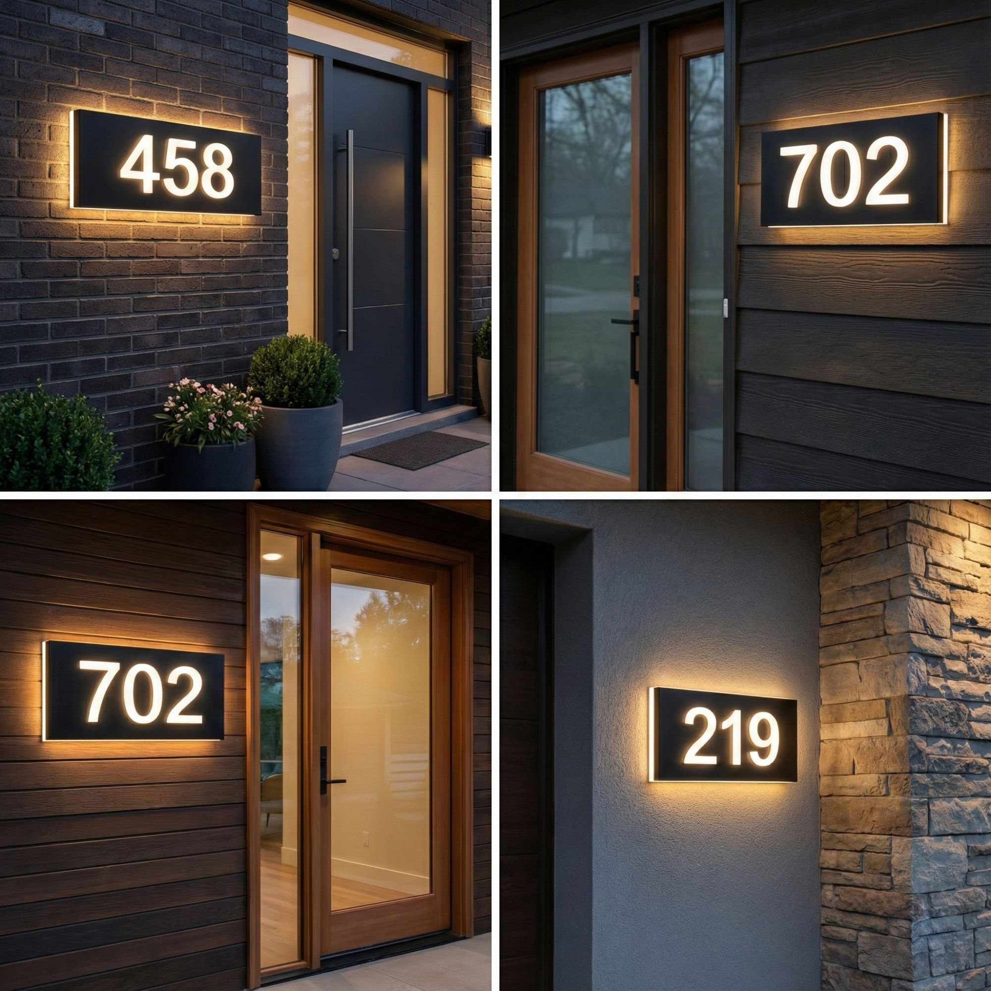 3D Acrylic Metal Backlit House Numbers