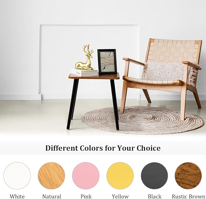 FORAOFUR Side Table, Rectangular Wooden Small End Table, Small Accent Table for Living Room, Bedroom and Balcony, Modern Side Tables for Spaces Home Decor, Easy Assembly