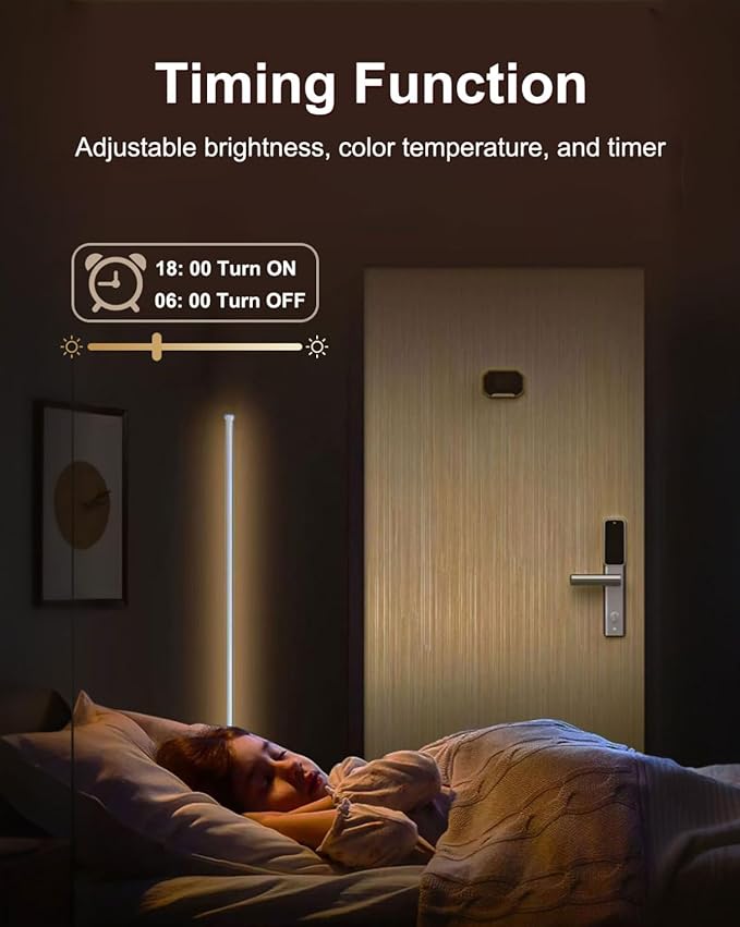 Keepsmile Smart RGB LED Corner Floor Lamp,172 LEDs With Music Sync