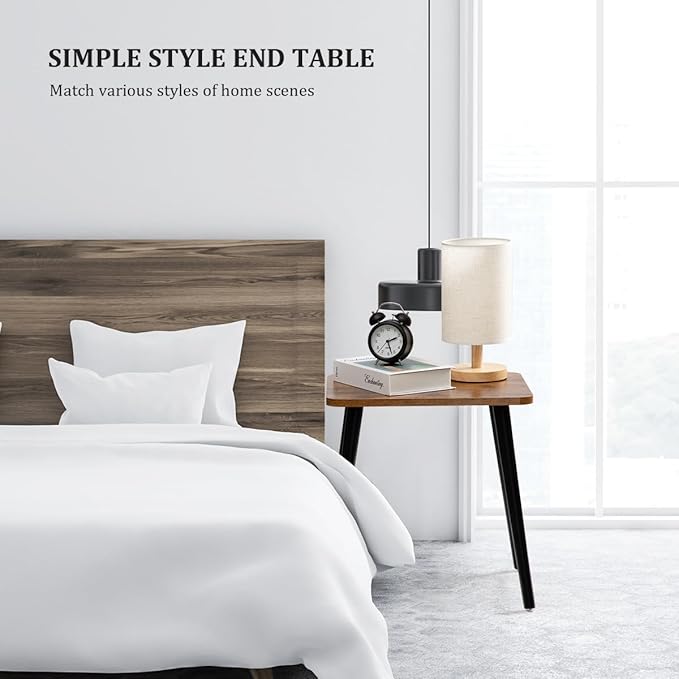 FORAOFUR Side Table, Rectangular Wooden Small End Table, Small Accent Table for Living Room, Bedroom and Balcony, Modern Side Tables for Spaces Home Decor, Easy Assembly