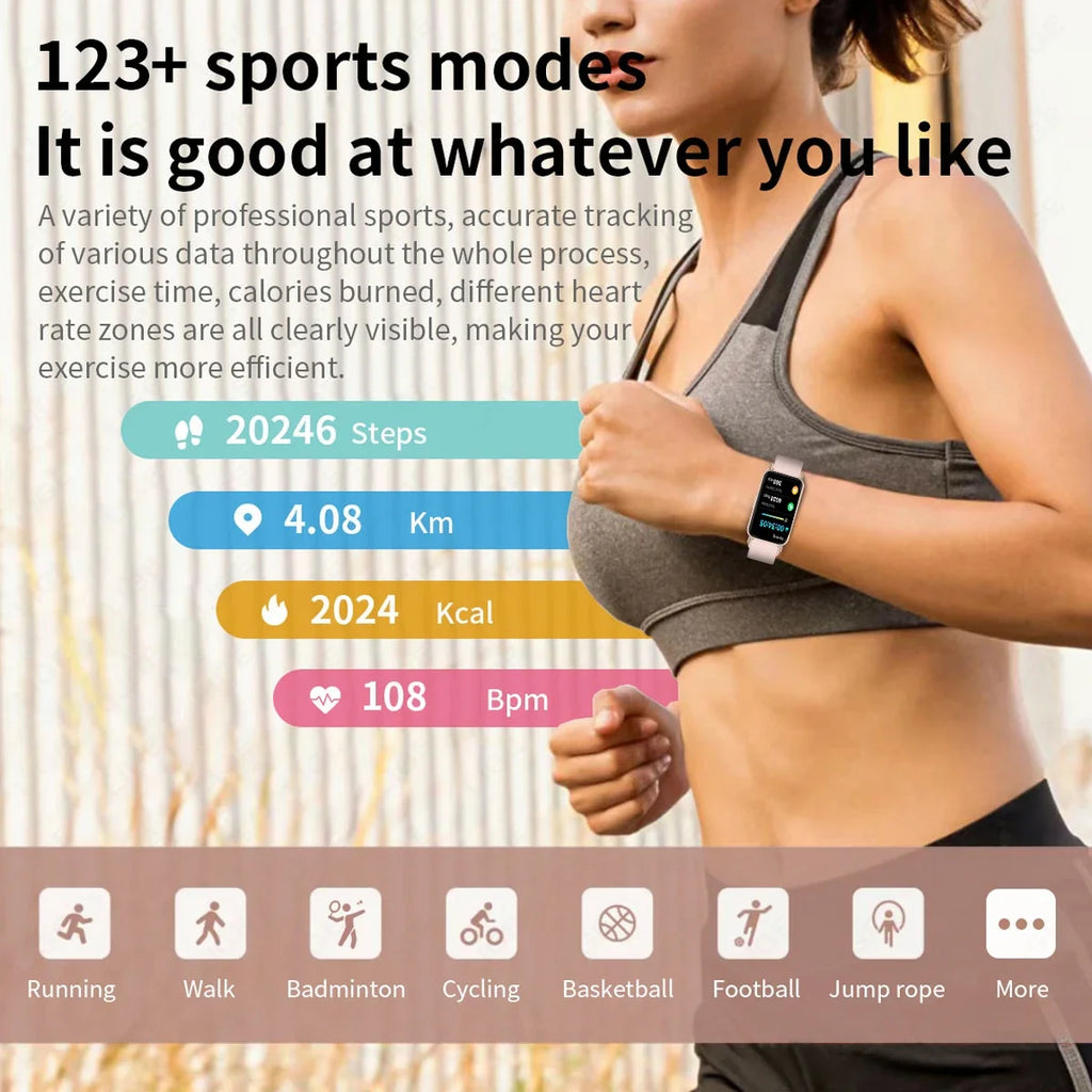 Smart Watch Women Full Touch Screen Health Monitor IP68 Waterproof Sports Fitness Tracker Smartwatch Woman Bracelet Watches