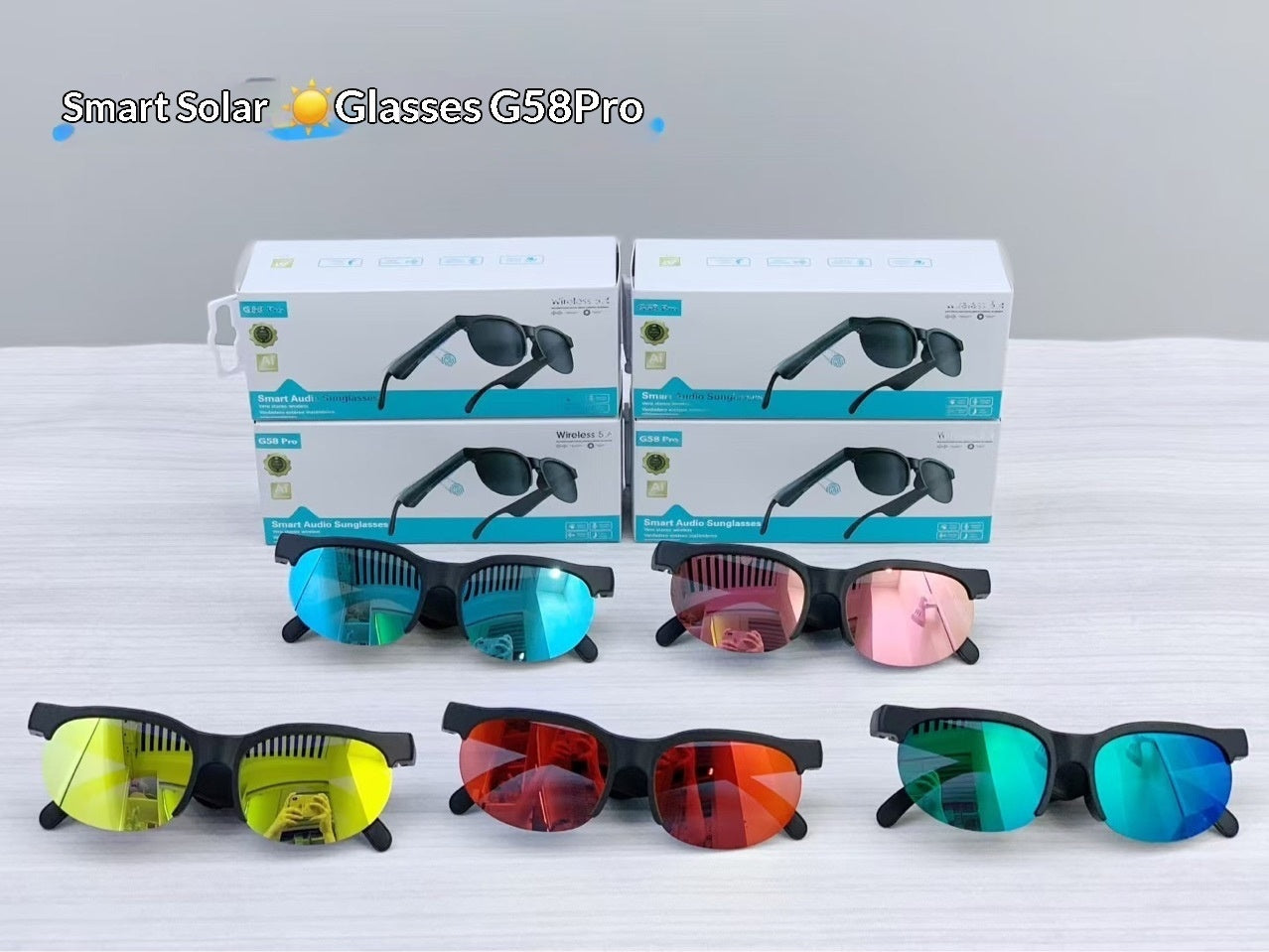 G58 Pro AI Smart Translation Bluetooth Earphone Glasses