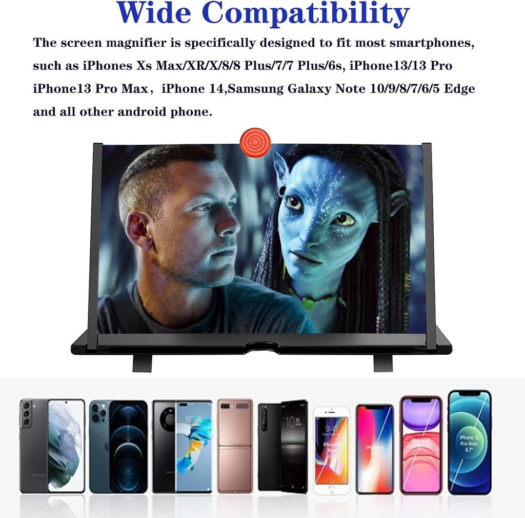 16 Inch Phone Screen Magnifier HD Mobile Screen Amplifier Stand for Movies