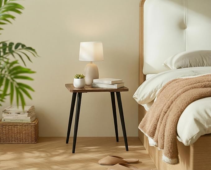 FORAOFUR Side Table, Rectangular Wooden Small End Table, Small Accent Table for Living Room, Bedroom and Balcony, Modern Side Tables for Spaces Home Decor, Easy Assembly