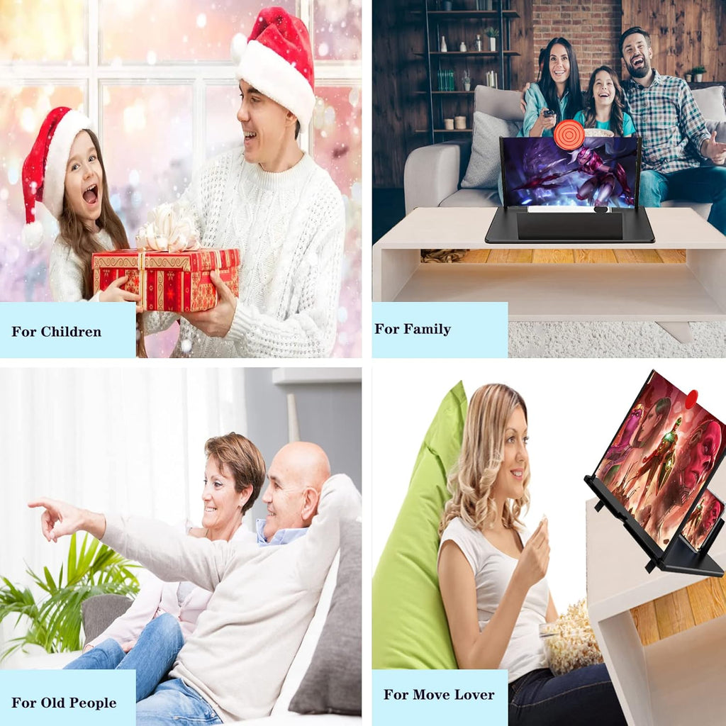 16 Inch Phone Screen Magnifier HD Mobile Screen Amplifier Stand for Movies