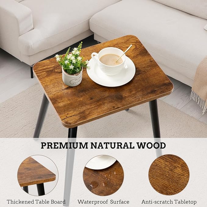 FORAOFUR Side Table, Rectangular Wooden Small End Table, Small Accent Table for Living Room, Bedroom and Balcony, Modern Side Tables for Spaces Home Decor, Easy Assembly