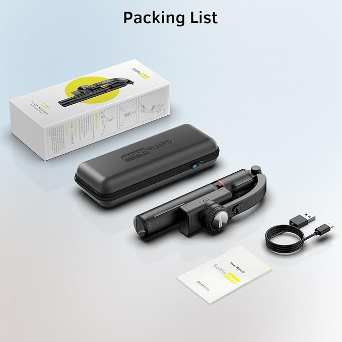 Smartphone Gimbal Stabilizer with Remote, Aluminum Extendable Selfie Stick Tripod, 360° Automatic Rotation, Auto Balance for Live Video Recording, Vlogging, YouTube Compatible with iPhone and Android