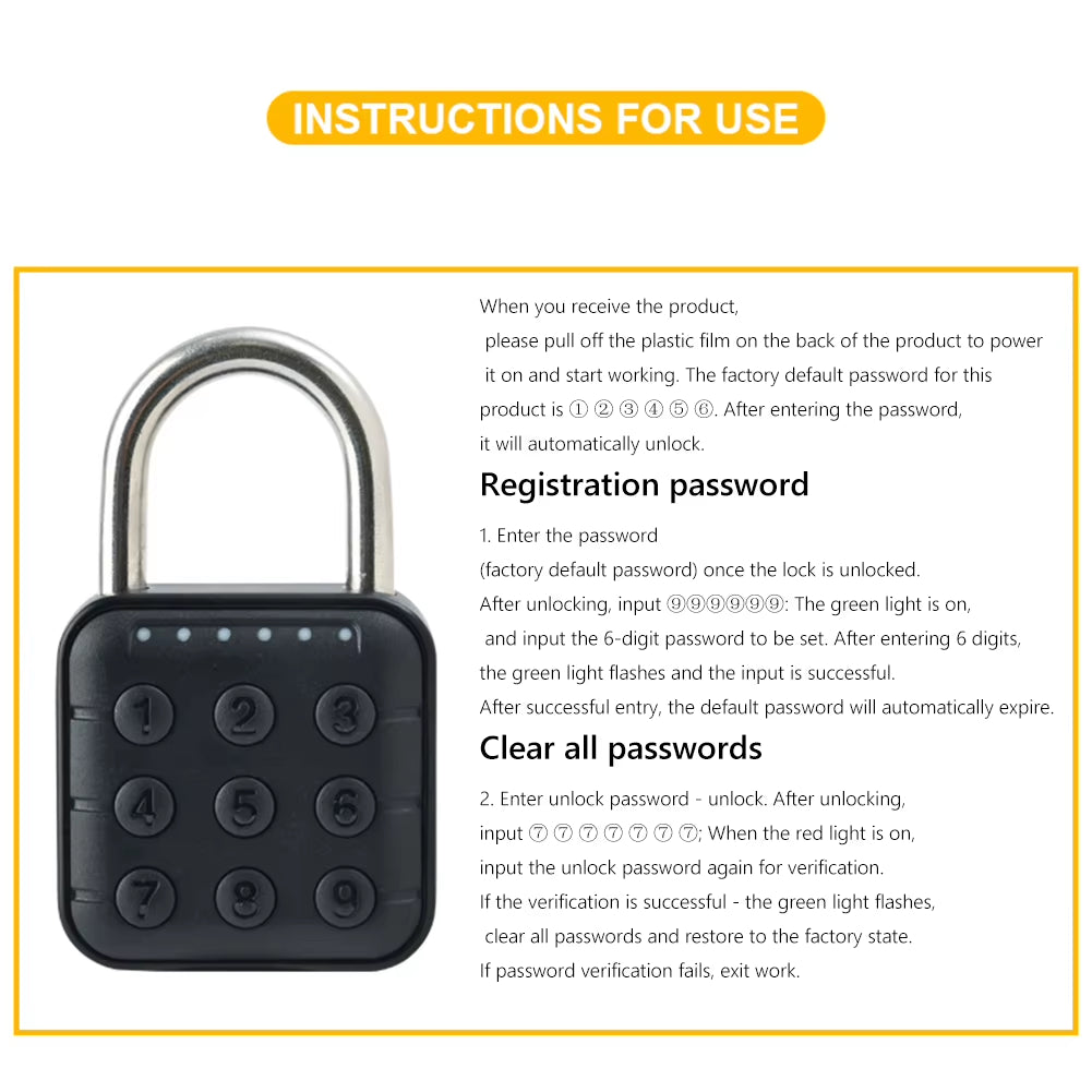 Smart Biometric Fingerprint Keyless Door Lock Portable Anti-Theft USB Rechargeable Security Padlock for Luggage Case Drawer