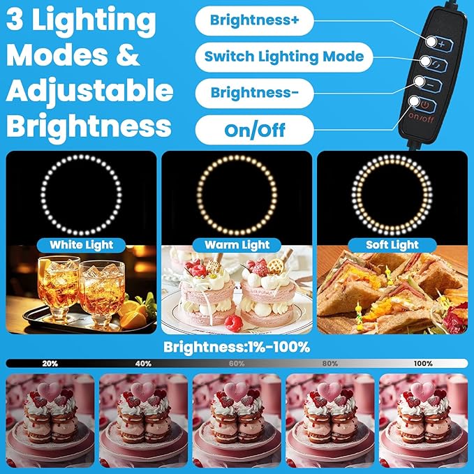 Heimekite Light Box,Light Box Photography,16"x16"Photo Box,Photo Light Box,Product Photography Light Box with CRI >95,120 LEDs Lights,6 Photo Backdrops for Product Display