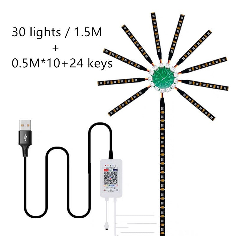 LED Voice-activated Marquee Fireworks Light Full-color Decorative 1.5 M