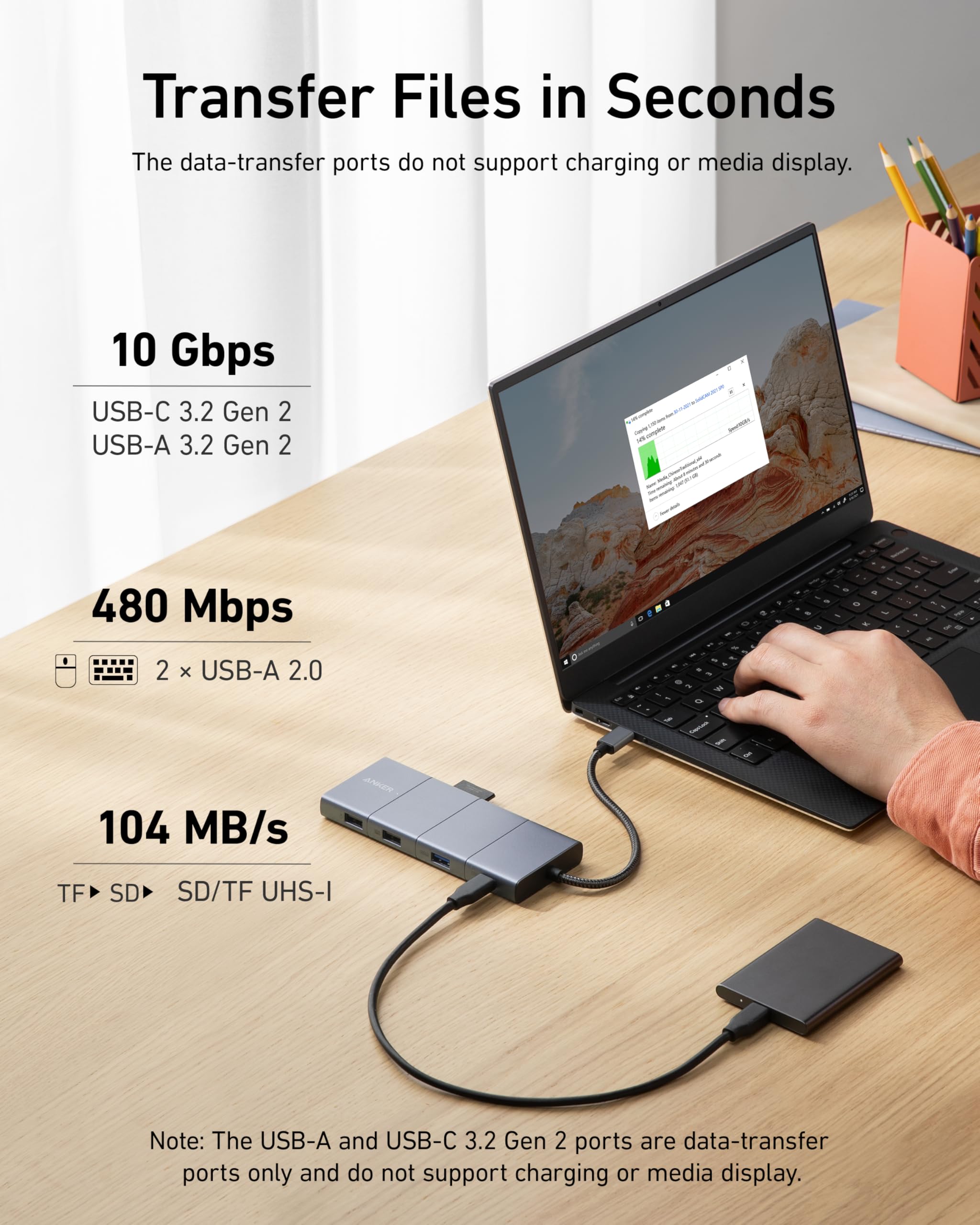 Anker 565 USB-C Hub (11-in-1) Computers Laptops Gaming