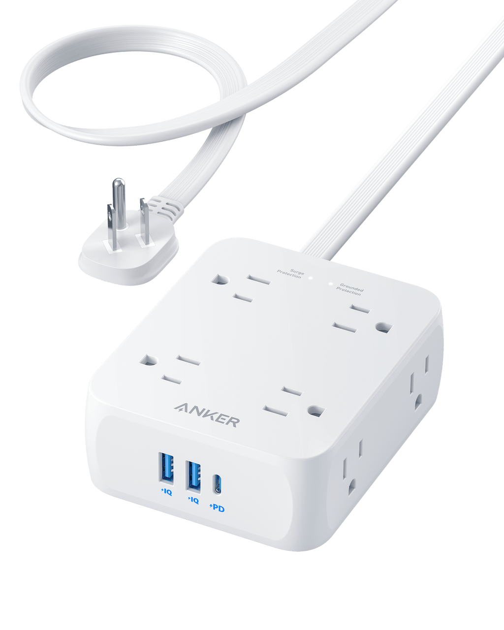 Anker 341 11-in-1 Power Strip: Features 8 AC outlets, 2 USB-A ports, and 1 USB-C port