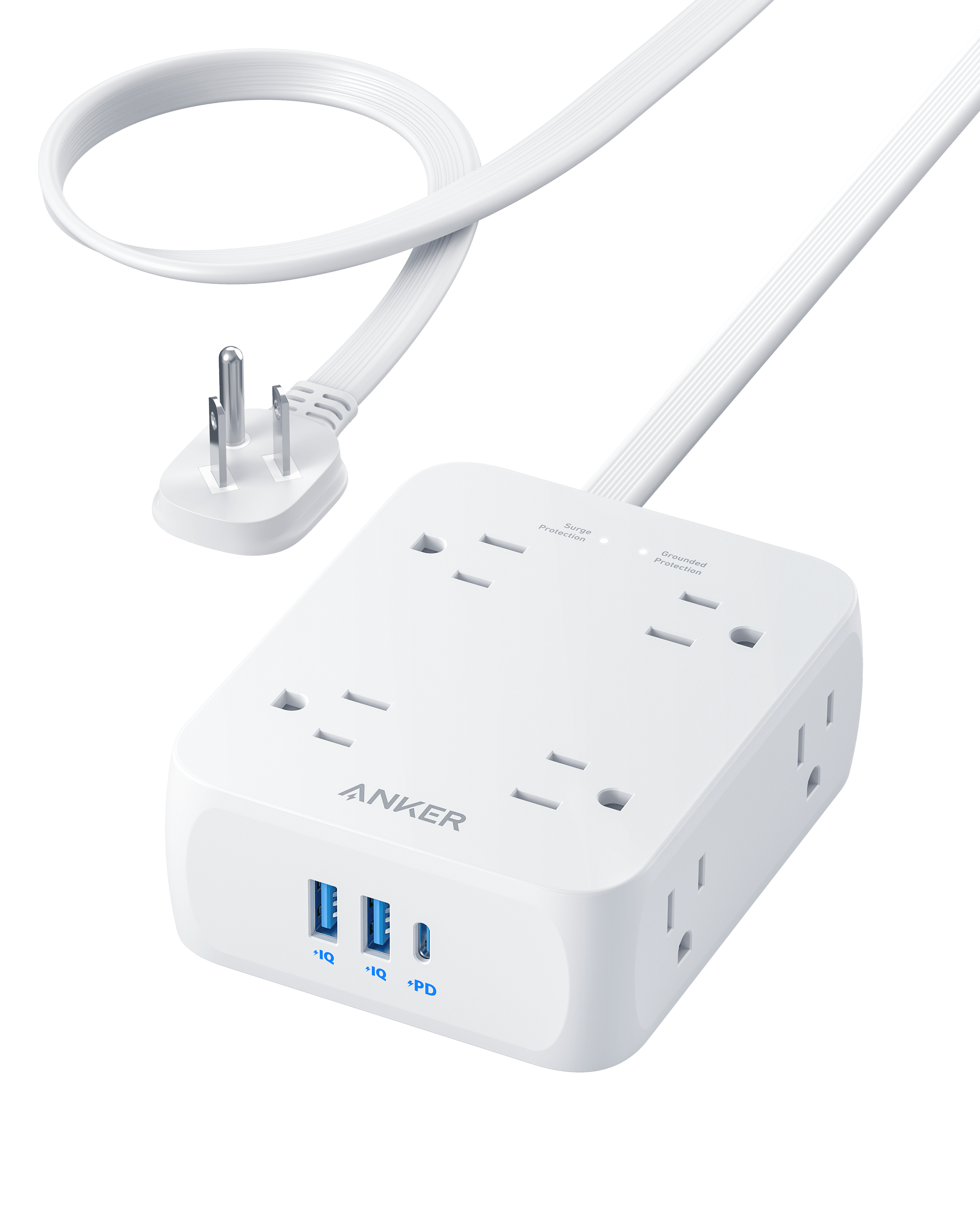 Anker 341 11-in-1 Power Strip: Features 8 AC outlets, 2 USB-A ports, and 1 USB-C port