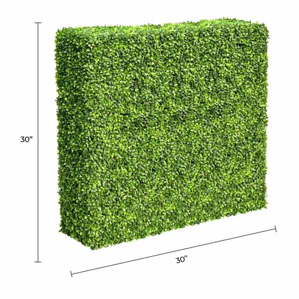 Premium Light Green Artificial Boxwood Hedge 30"L x 30"H