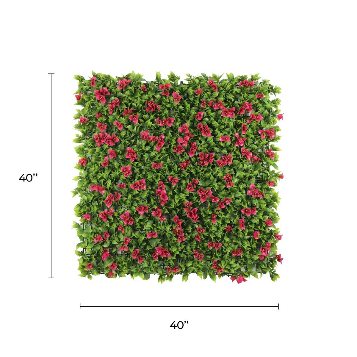 Artificial Flowering Pink Green Wall 40" x 40" 11SQ FT Commercial Grade UV Resistant