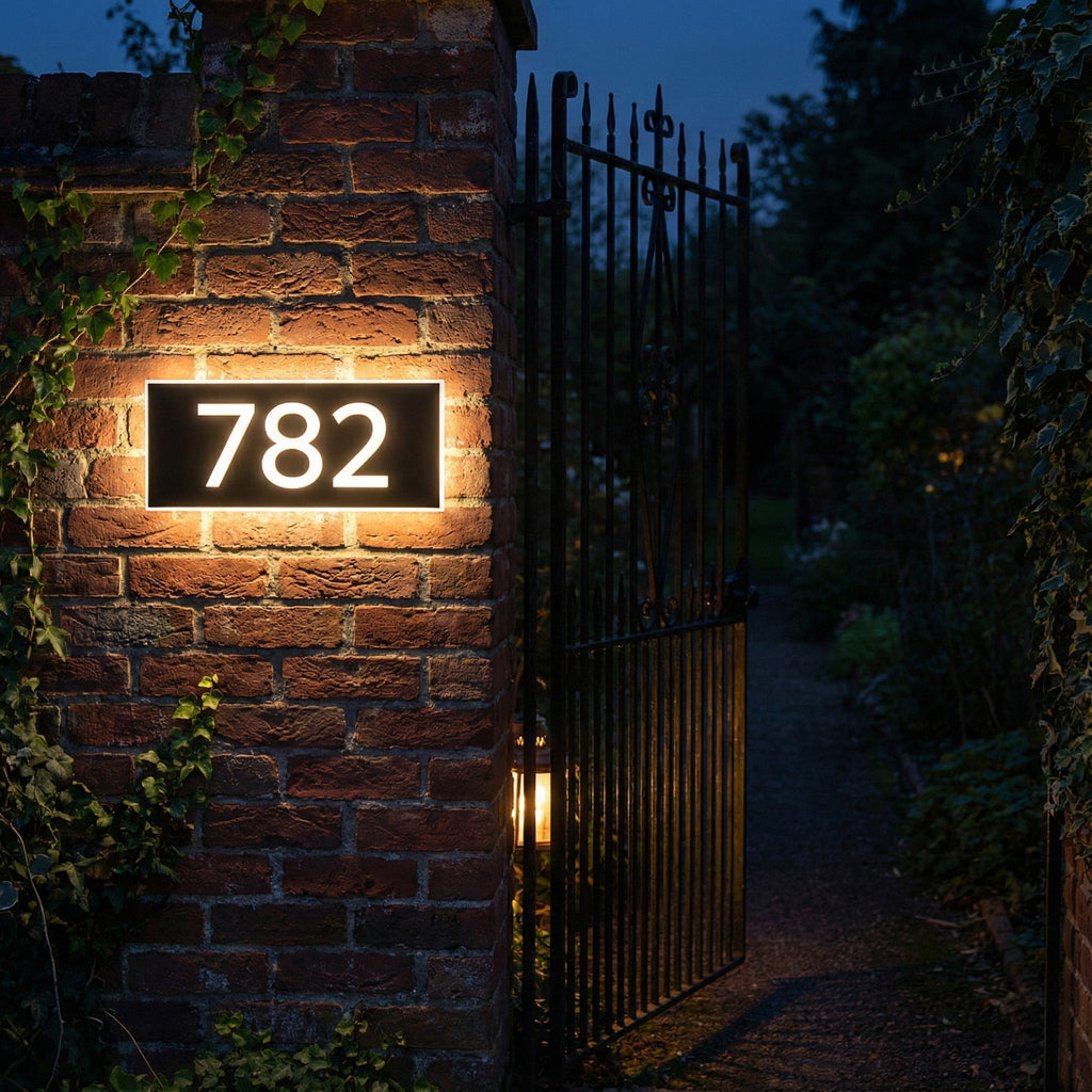 Metal Backlit House Address Plaque