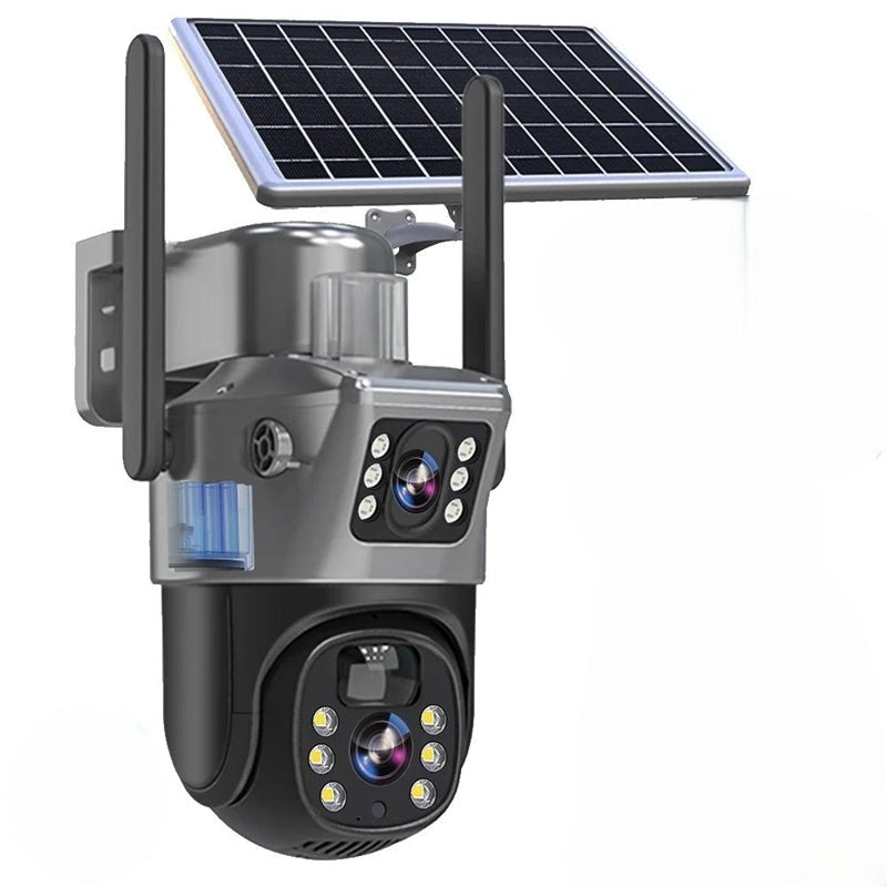 DualGuard Solar 4K Wireless Security Camera with Triple Lens & 10x Zoom