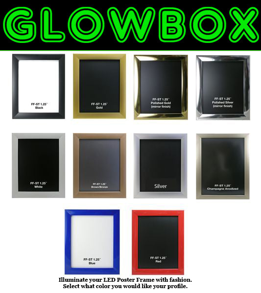 1 Qty Glowbox "World Famous" LED Poster Frame - Select Poster Size: