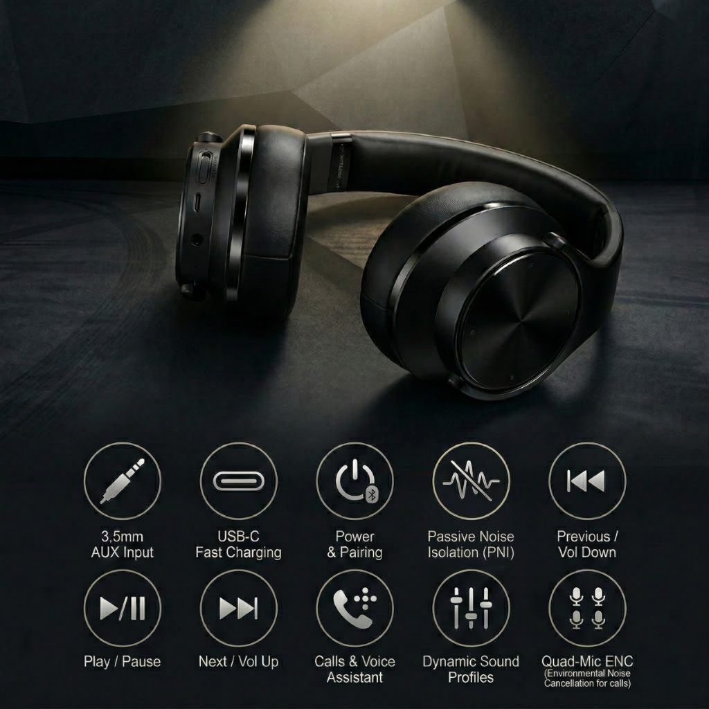 DuoVibe™ - 2-in-1  Over Ear Headphones- Bluetooth Speaker