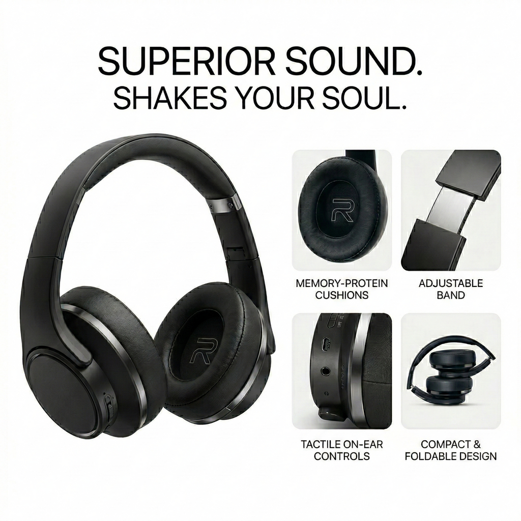 DuoVibe™ - 2-in-1  Over Ear Headphones- Bluetooth Speaker