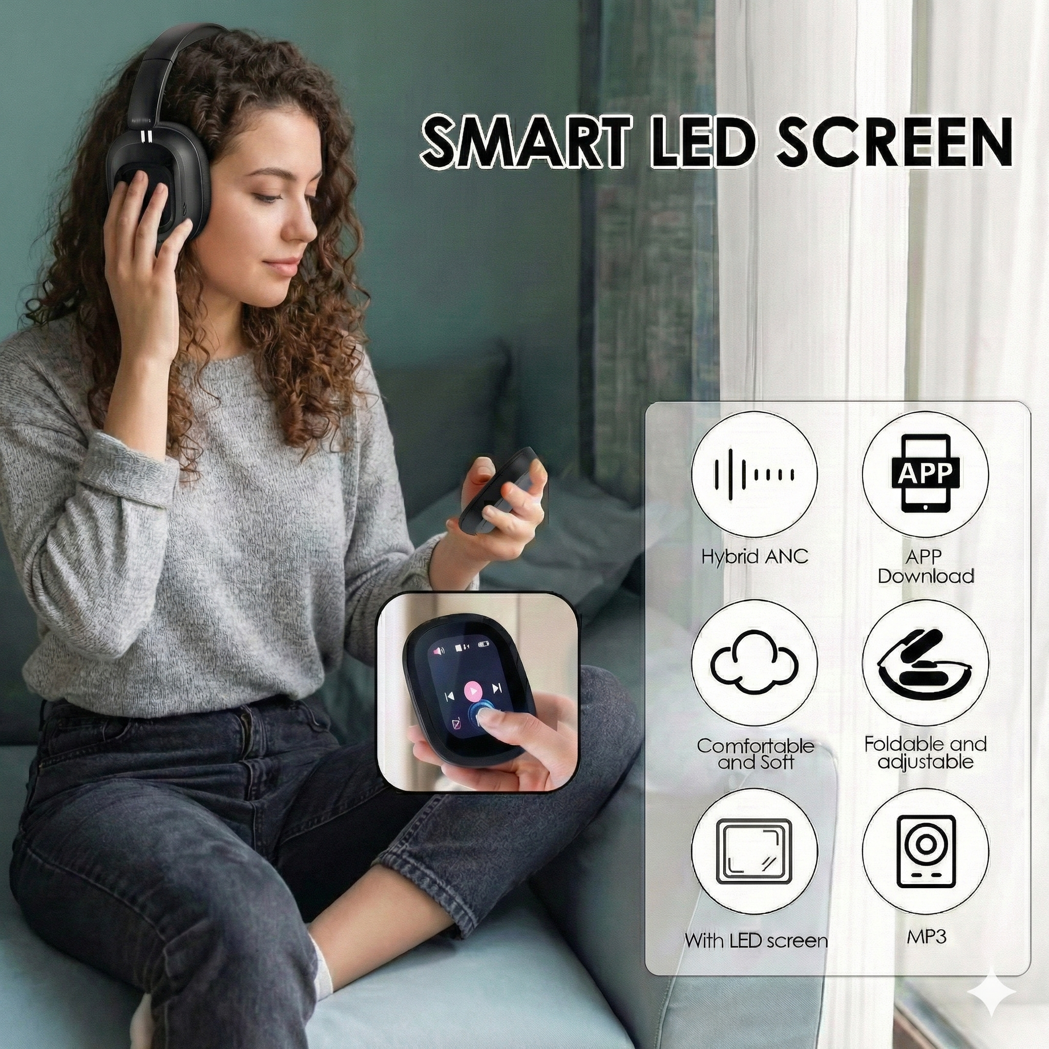 ANC Headphones with Touch Screen