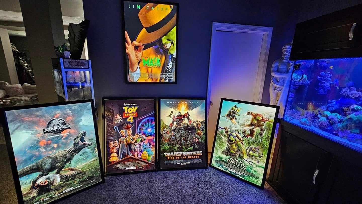 1 Qty Glowbox "World Famous" LED Poster Frame - Select Poster Size: