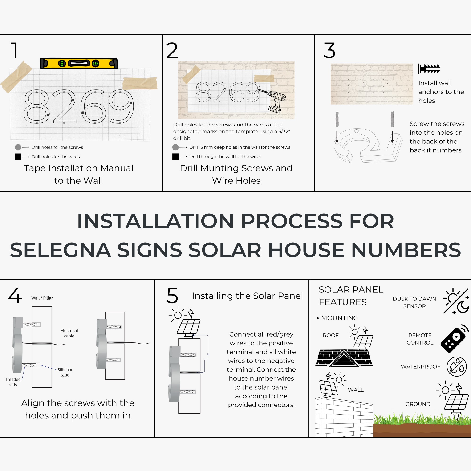 Backlit LED House Address Numbers