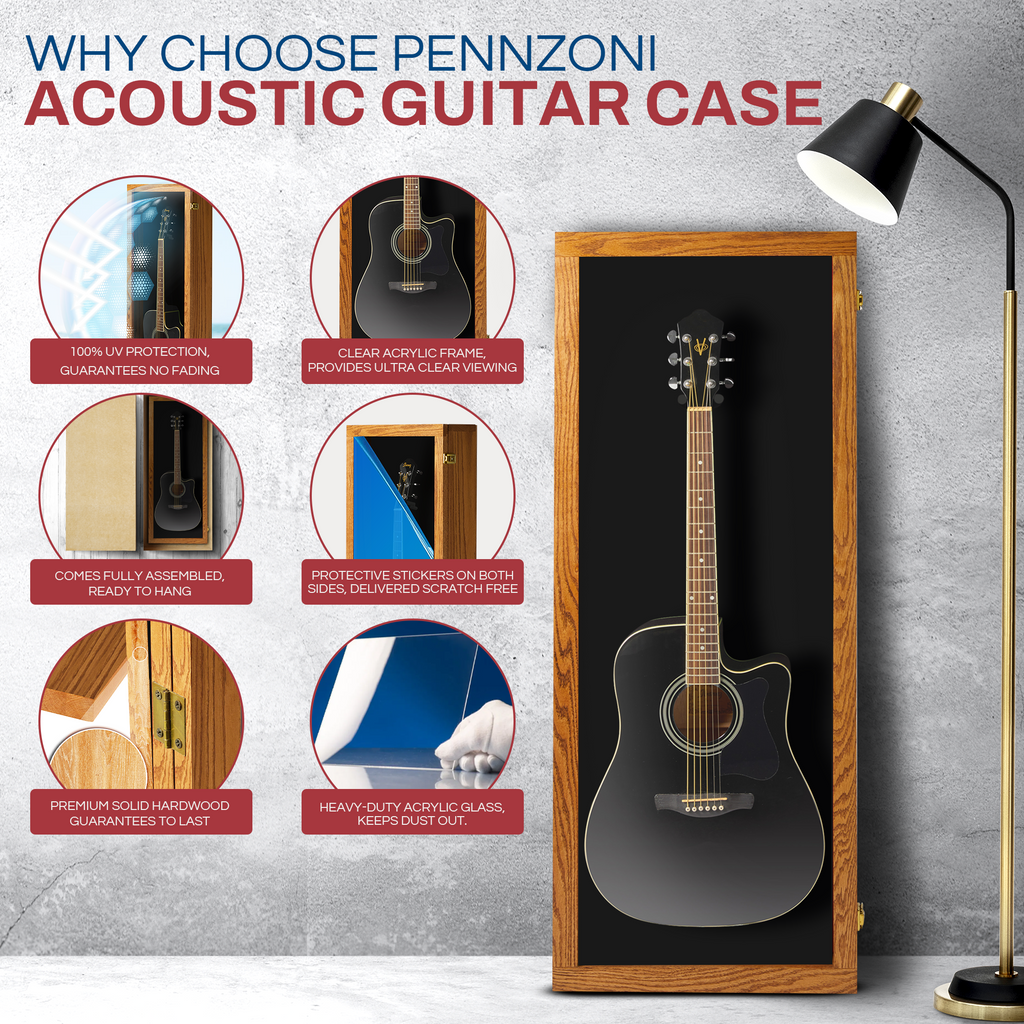 Acoustic  Guitar Display Case - Premium Oak