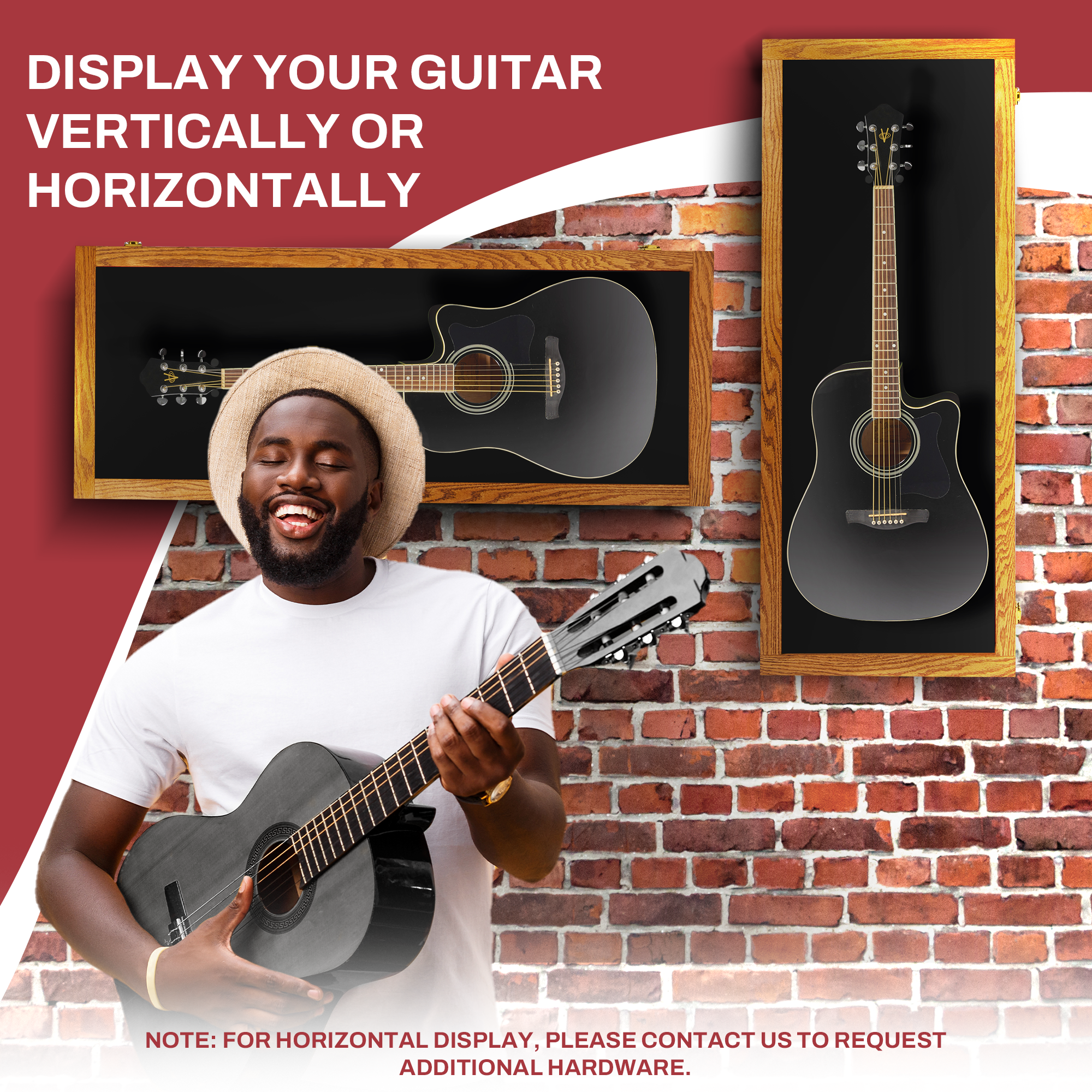 Acoustic  Guitar Display Case - Premium Oak