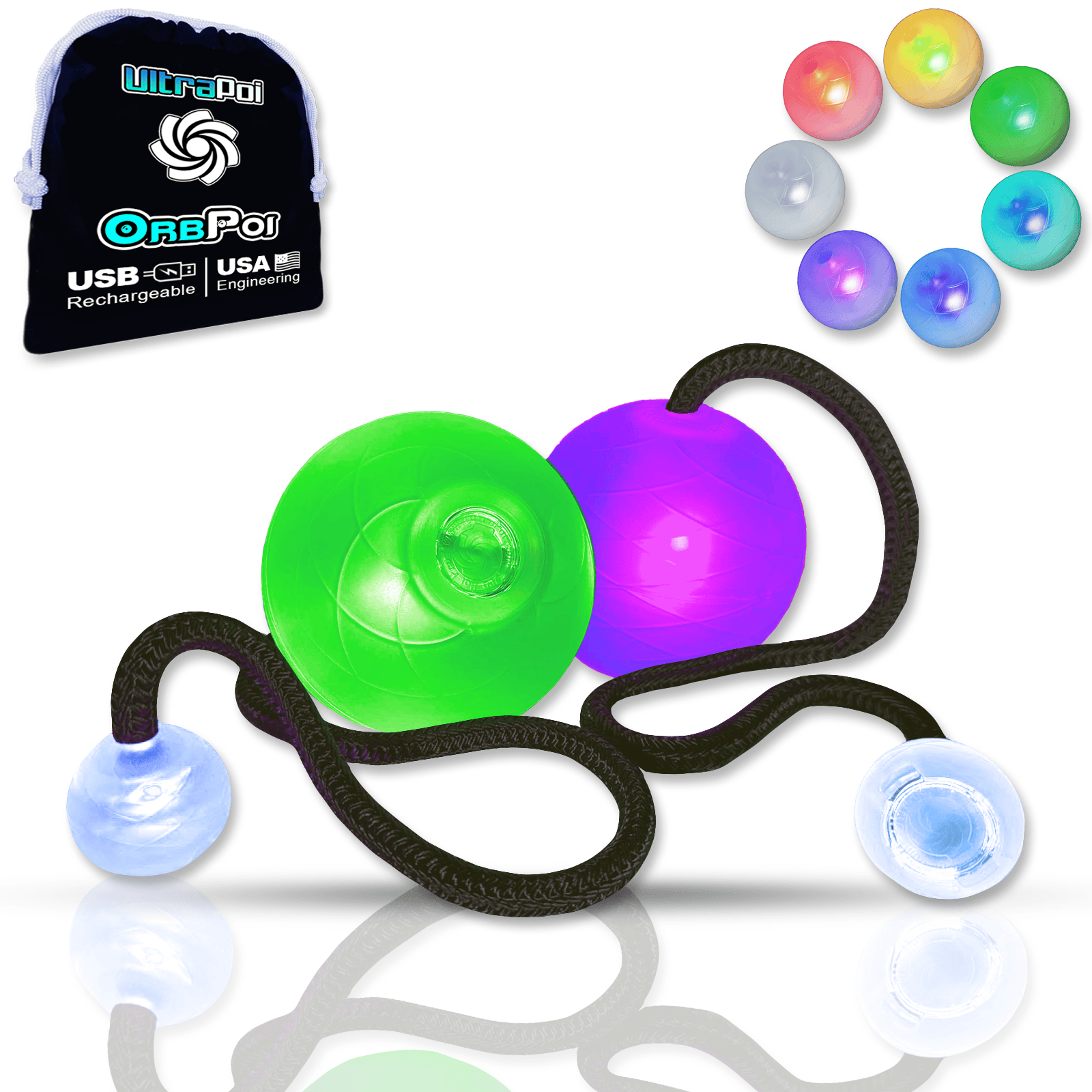 OrbPoi LED Contact Poi Flowart