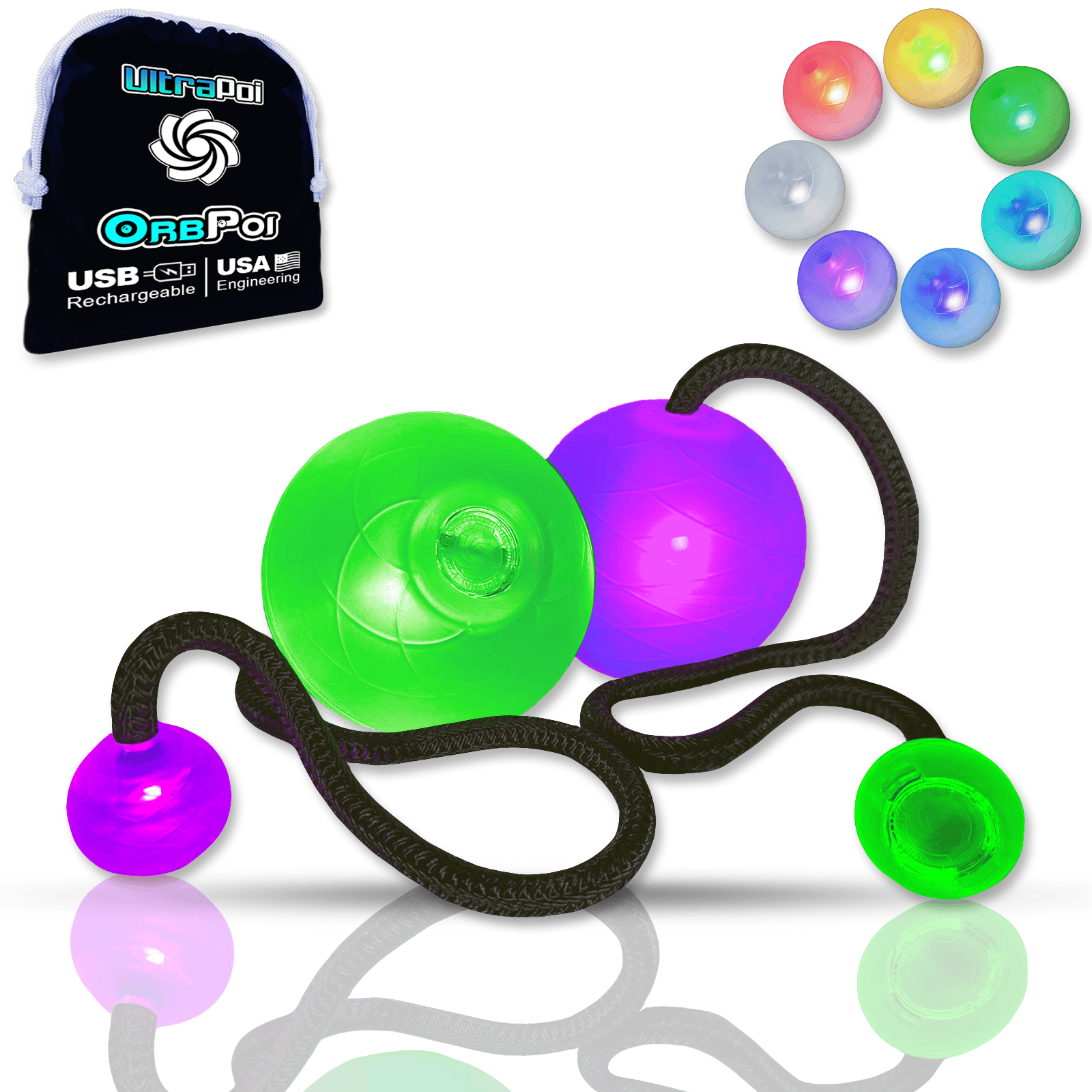 OrbPoi LED Contact Poi Flowart