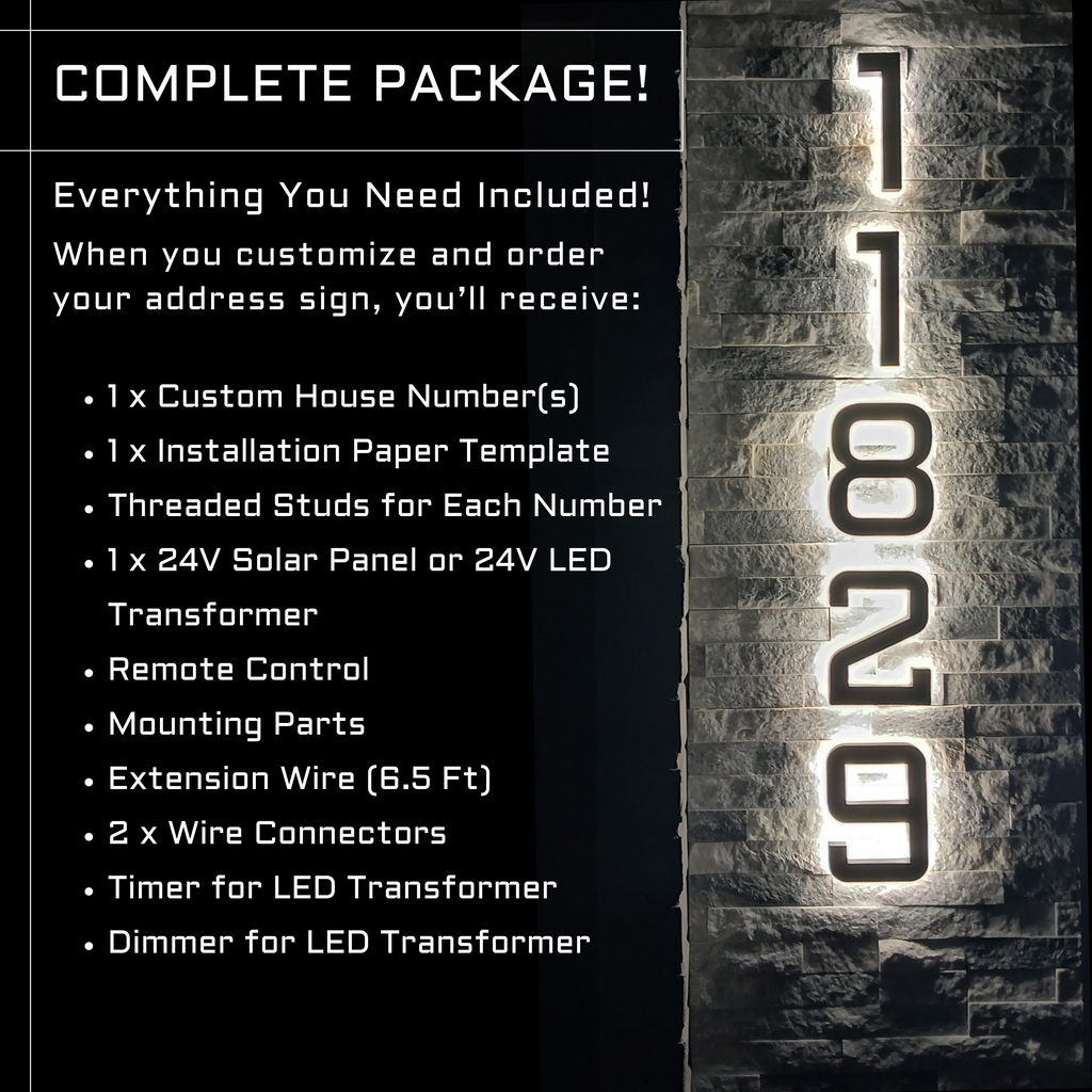Backlit LED House Address Numbers