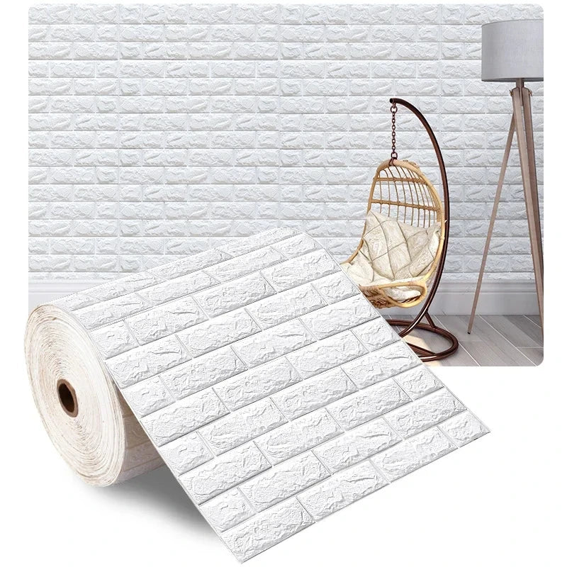 3D Self-Adhesive Wallpaper, 70cm*1/5/10m , Waterproof Brick Wall,  Living Room, Bedroom, Children's Room Home Decor