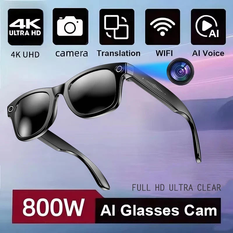 New 800W Camera AI Glasses, Men Color-Changing Smart Translation Glasses, Photo, Video Recording ,Waterproof Call Smart Sunglasses.